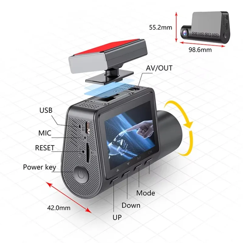 High Quality Dash Cam Car Camera Dashcam Front and Rear Car Camera Full Hd Remote Control Car With Cameras