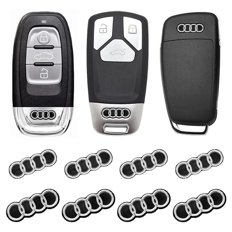 Pegatina de emblema para llave de control remoto con logo de coche para Audi Q5 Q3 Q2 Q7 A3 B5 B6 B7 B8 B9 8P 8V 8L A5 A4 C6, accesorios de calcomanía para emblema de coche