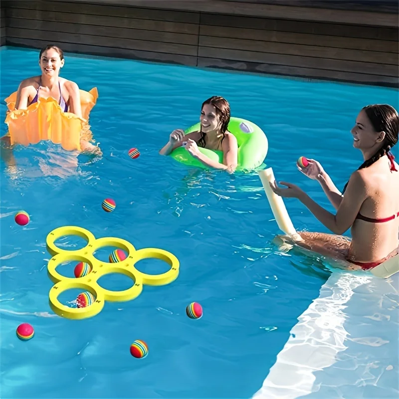 1set, Fun Splash Water Sports Floating Pool Game Toy - Durable EVA Material, Random Color Ball, Perfect for Summer Fun