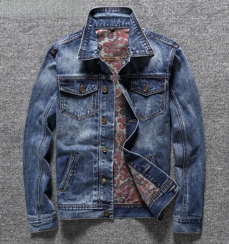 

Осеннее джинсовое мужское джинсовое джинсовое пальто 2023, новая корейская версия Faion, облегающее повседневное мужское универсальное пальто с принтом на талии для отдыха