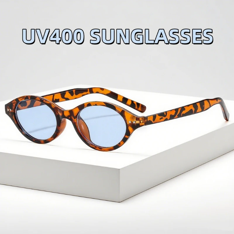 

Ladies' Retro Fashion Small Frame Sunscreen Sunglasses Personalized and Versatile Oval UV Resistant Glasses UV400 Shades Eyewear
