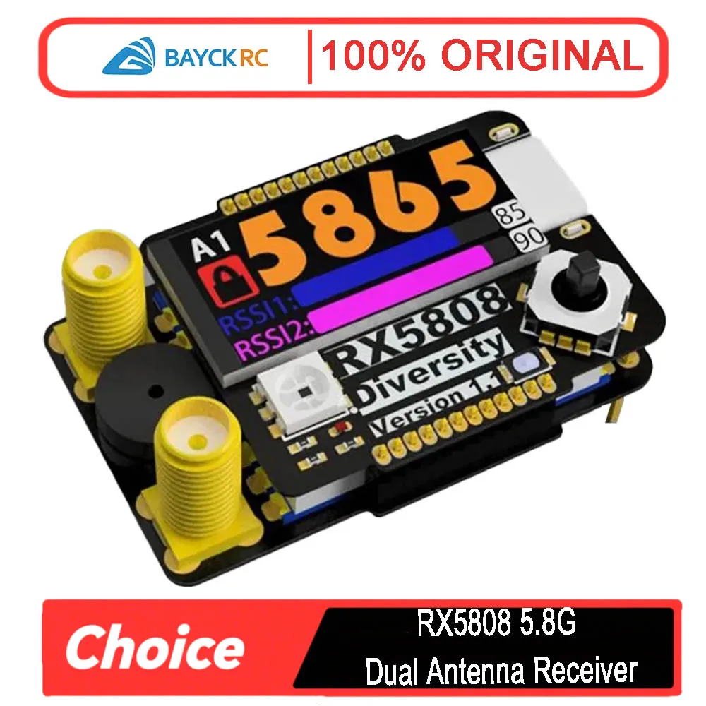 

RX5808 5.8G Dual Antenna Receiver Module - 5.8GHz RX for SKYZONE/Fatshark FPV Drone Goggles & RC Quadcopter Parts