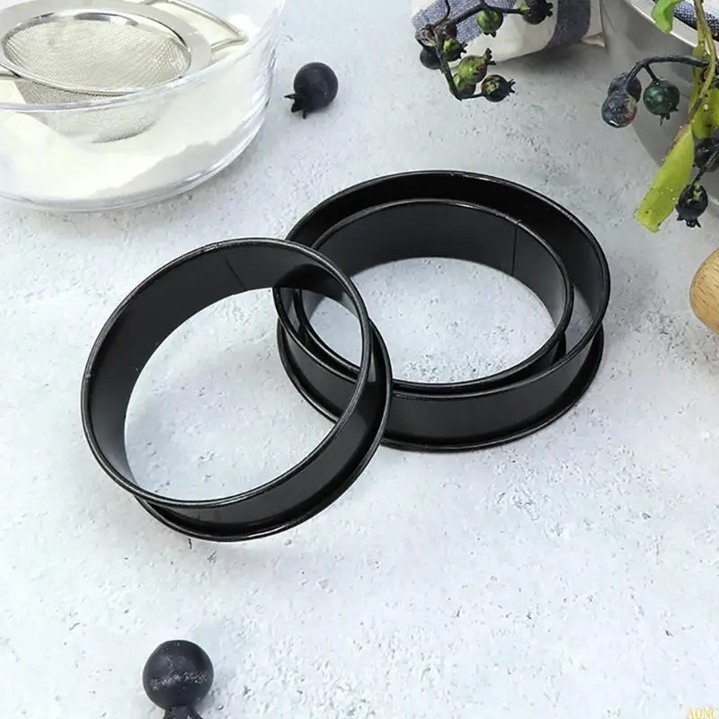 A0NC 8 قطع قوالب طهي معدنية متعددة الاستخدامات، قوالب الكعك الإنجليزية، حلقات الخبز الصغيرة #5