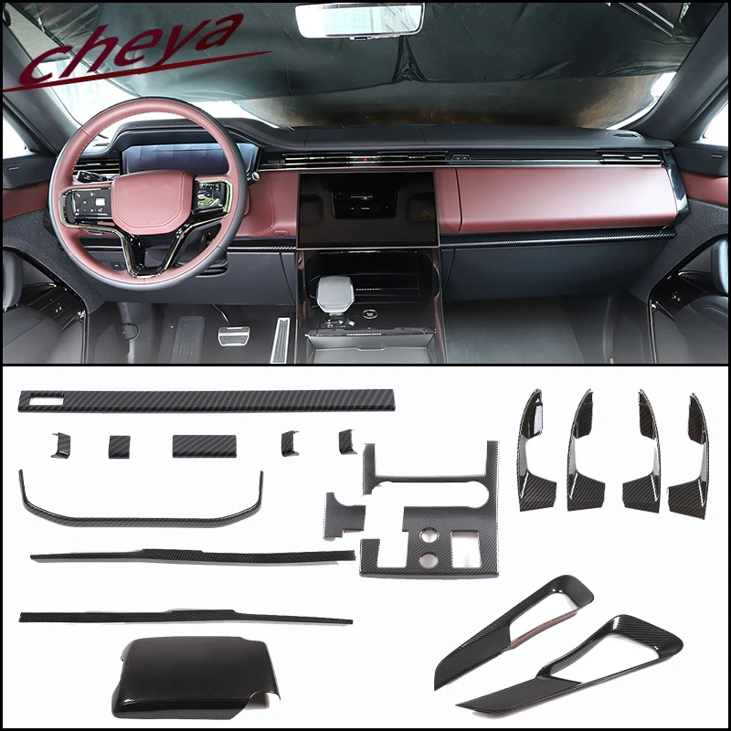 

For Land Rover Range Rover Sport L461 2023+ ABS Plastic Carbon Fiber Central Control Transmission Panel Decorative Cover