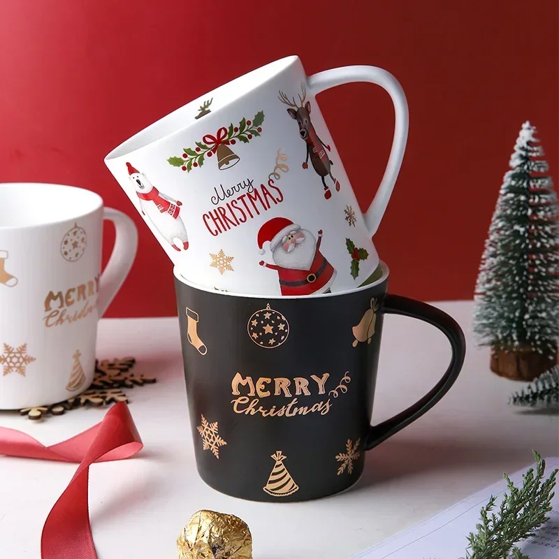 

2020 New Christmas Coffee Mugs 500Ml Large Capacity Creative Christmas Gift Ceramic Milk Tea Cup Drinking Home Decoration P12