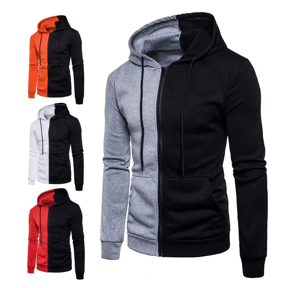 Casual Sweatshirt Autumn Winter Long Sleeve Tracksuit Zipper Closure Long Sleeve Sweatshirt Men Hoodie Zipper Closure