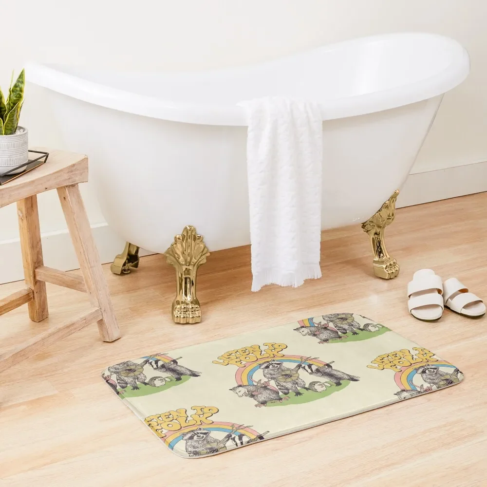 

Listen To Folk Bath Mat Living Room Rug Slip-Resistant Mat