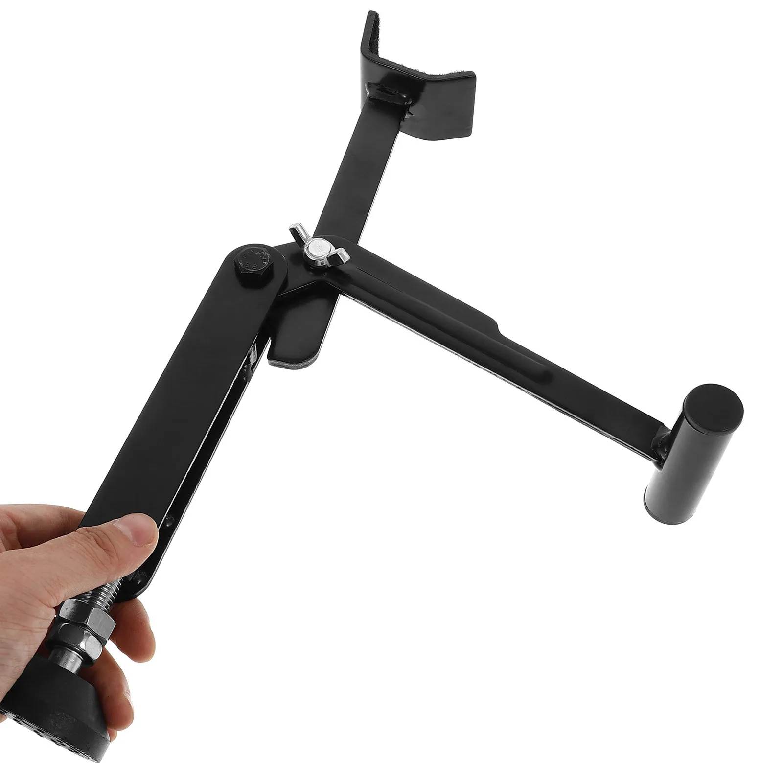 오토바이 스탠드 리프트 블랙 휴대용 접이식 앞뒤 바퀴 지지대 (정비, 타이어 교체, 체인 청소용)