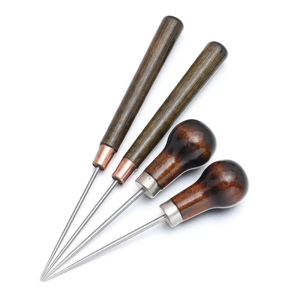 

DIY Bags Hole Hook Repair Needles Wood Handle Cone Needle Stitching Awl Sewing Accessories Sewing Awls