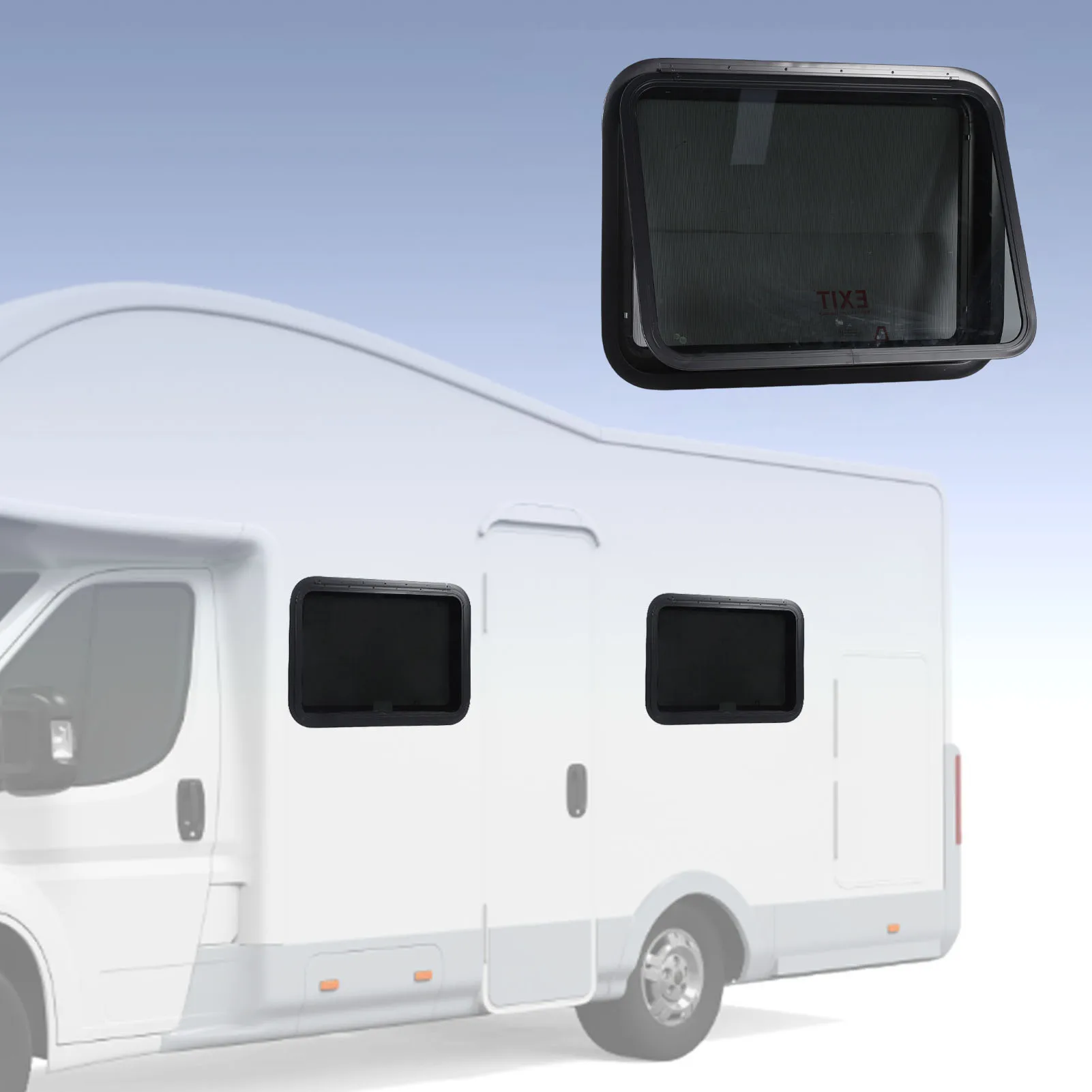 

Аварийное окно для автодома с сеткой и отделкой, тонированное закаленное стекло, эвакуационное окно для прицепов-фургонов и автодомов