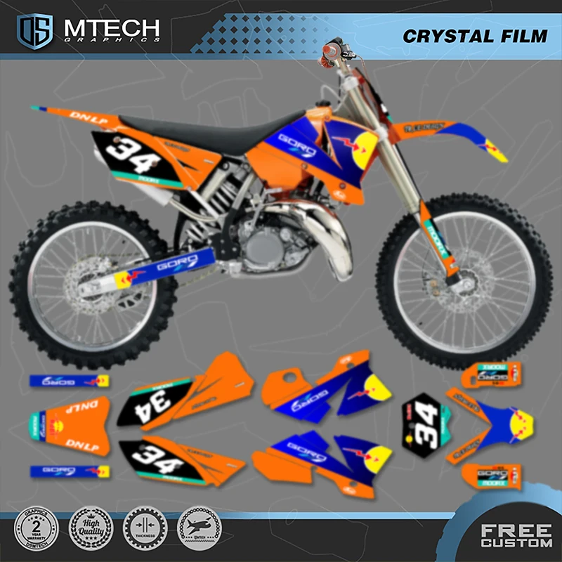 

DSMTECH Motorcycle Graphics Background Decals Stickers Kits for KTM 125 250 300 350 450 2003 2004 SX SXF 2004 EXC 010