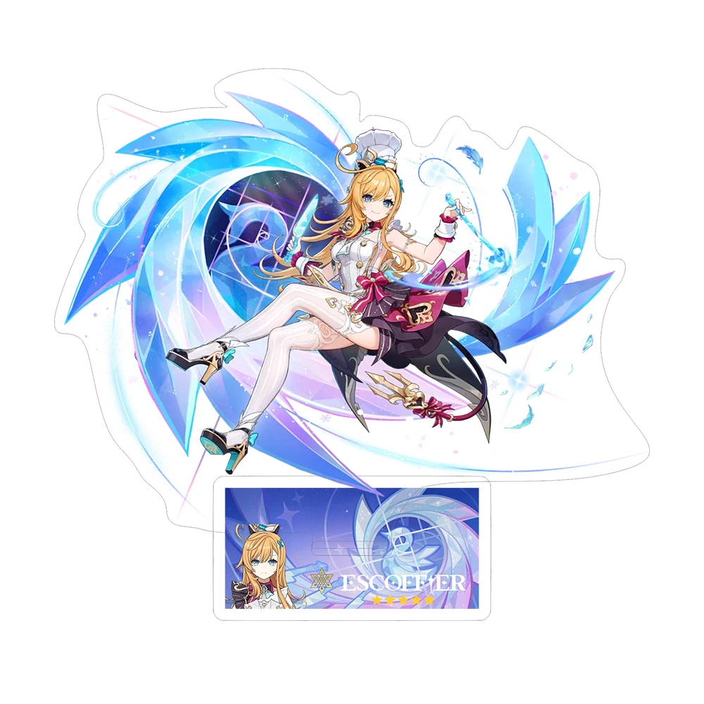 Odette Nicole Columbina Arlecchino Anime Genshin Impact Acryl-Modell Furina Mavuika Sammlerstück Desktop-Dekoration Schlüsselanhänger Geschenk