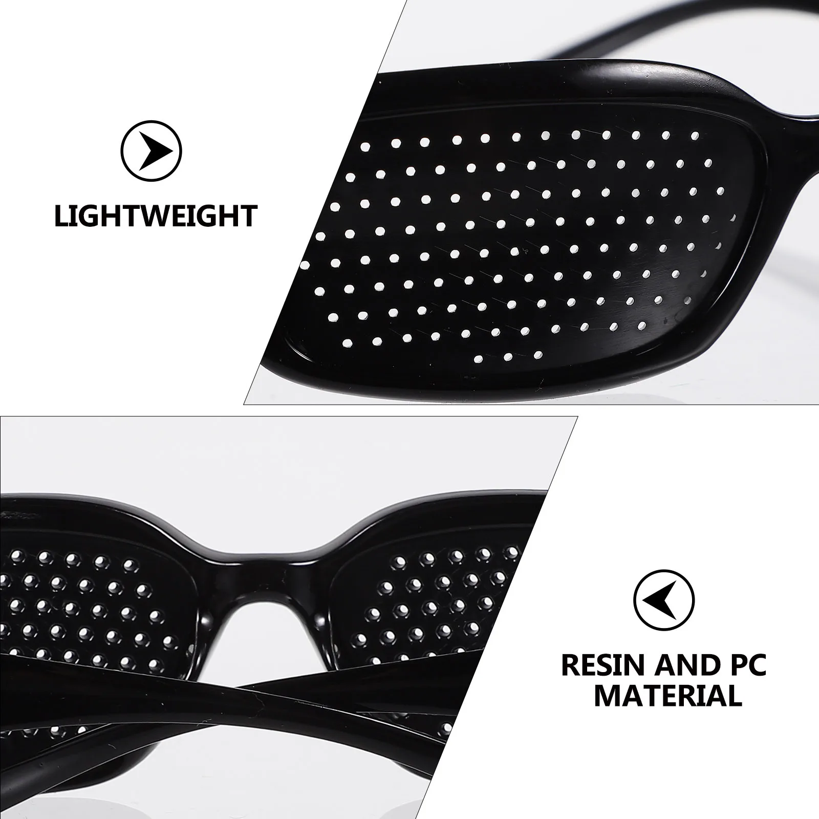 

Pinhole Glasses Eye Care Black Frame Resin Pc Lightweight Anti-Fatigue Eyewear for Visual Ability Improvement and Protection