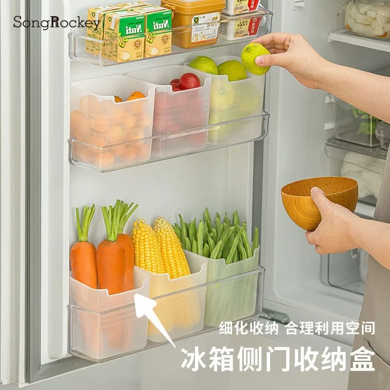 1/3/4pcs Refrigerator Side Door Storage Box Food Vegetables Fruit Categories Crisper Box Ginger Garlic Home Accessories