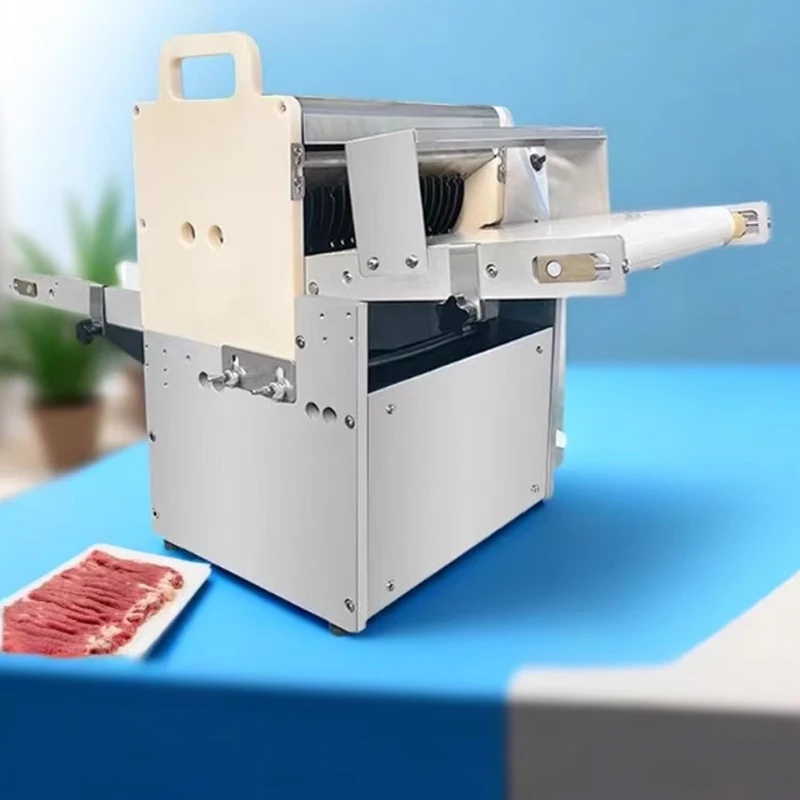 

Commercial Fresh Meat Cutter 500Kg/H Capacity Slicing Machine 4-20mm Kitchen Appliance for Food Vegetable Cutting