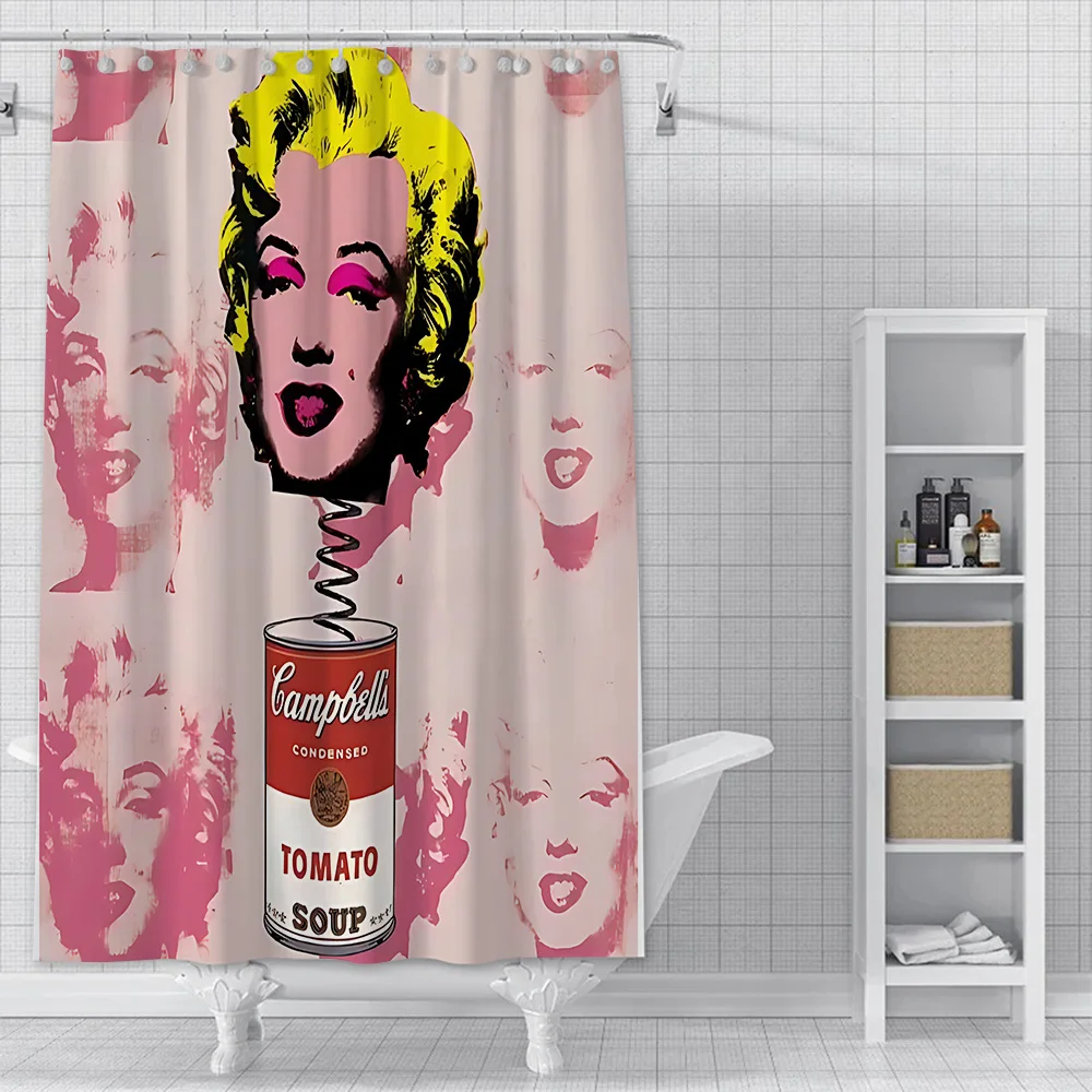 Modern Pop Art Jackson Monroe Soup Shower Curtain Waterproof Polyester Fabric Paint Bath Curtains Home Bathroom Decor Curtain