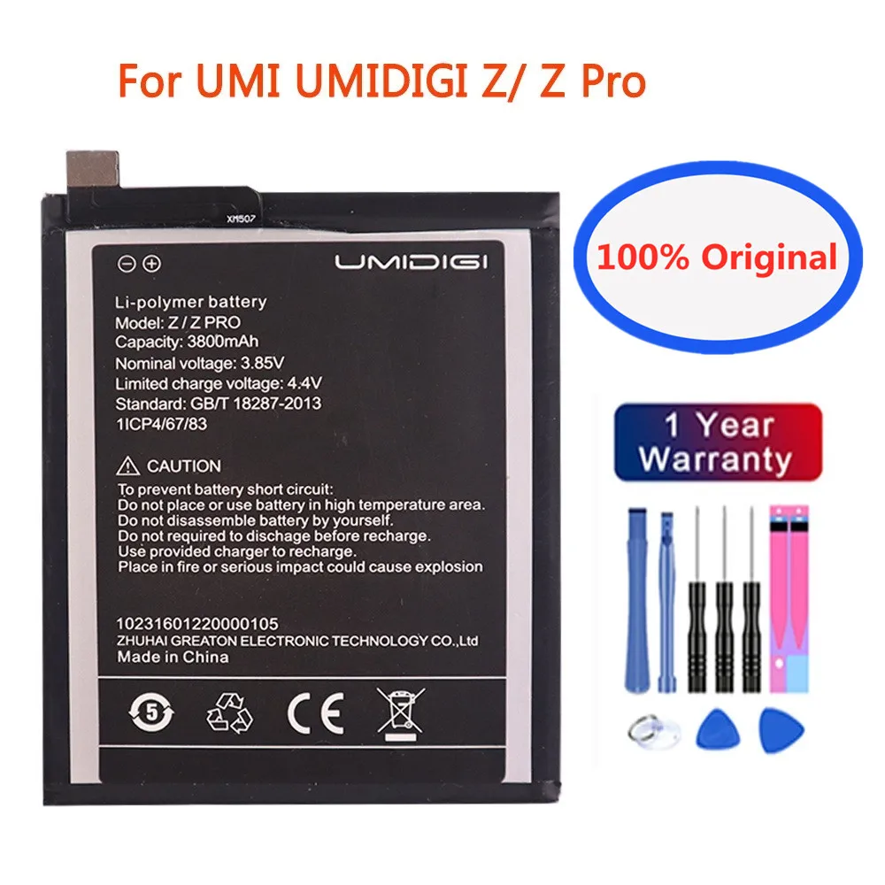 

100% New Original 3800mAh 3.85V Z PRO Replacement Battery For UMI UMIDIGI Z / Z Pro Zpro Mobile Phone Li-ion Battery Bateria