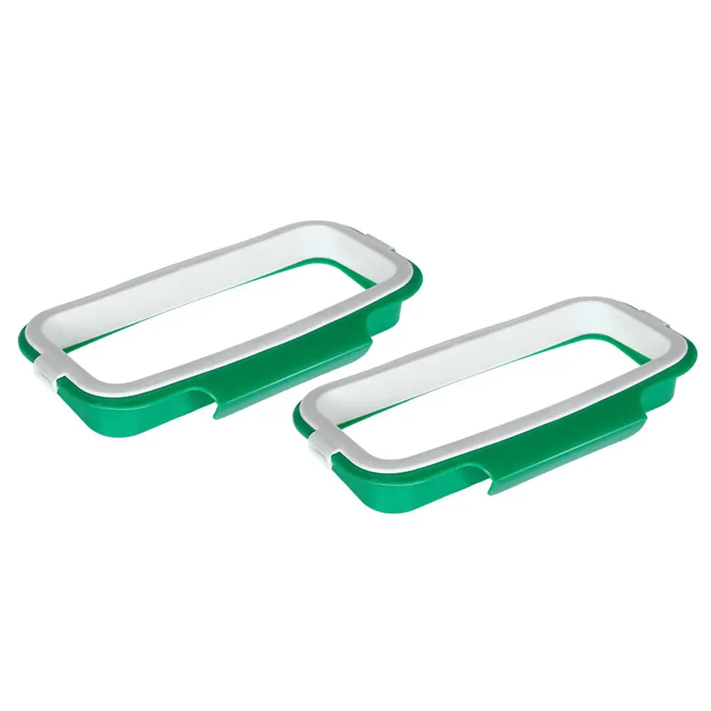 2Pcs Sturdy Plastic Garbage Bag Rack Hanging on Door Cabinet Drawer Barbecue Utility Room Bathroom Space Saving Trash Bag Holder