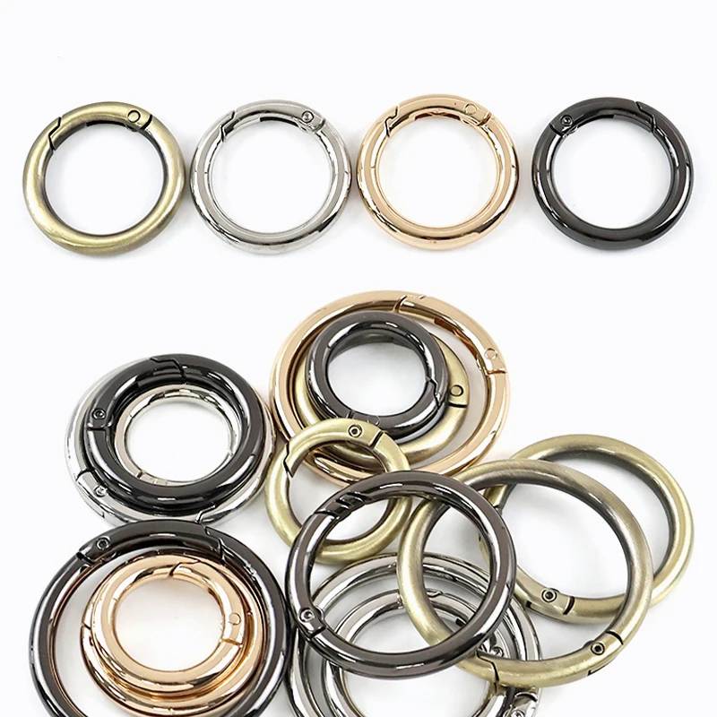 

20/30Pcs 16-50mm Metal O Ring Keychain Spring Buckle Hook Bag Chain Clips Snap Clasp DIY Jewelry Openable Round Carabiner Rings