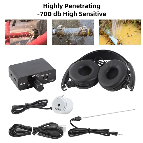 Imagen 1 del producto Detector de fugas de agua inalámbrico con aumento de Audio 20000X, Sensor de fugas de agua de construcción, Monitor de fugas de tuberías de agua subterránea