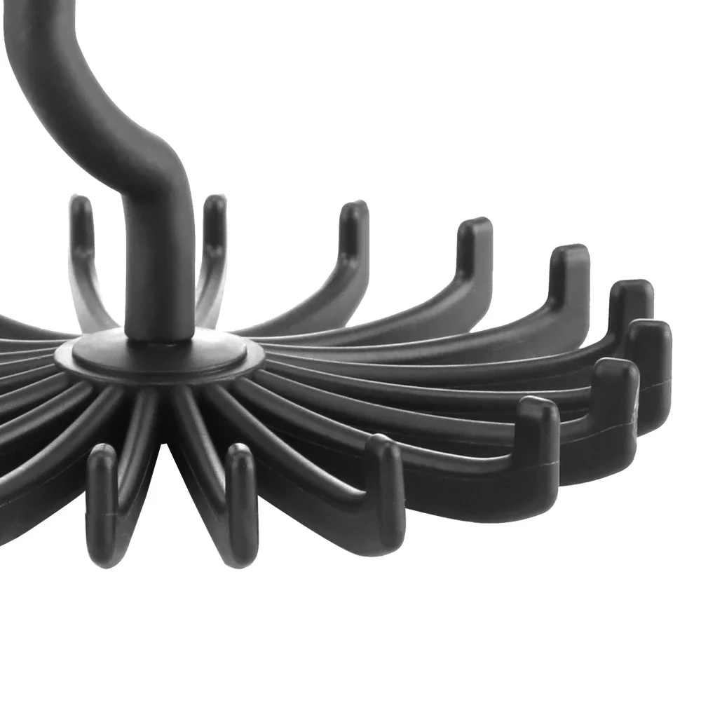 Tie Hanger Plastic Portable Tie Rack Closets Rotating Hook Holder Belt Clothes Tie Rack Storage Home Multifunction