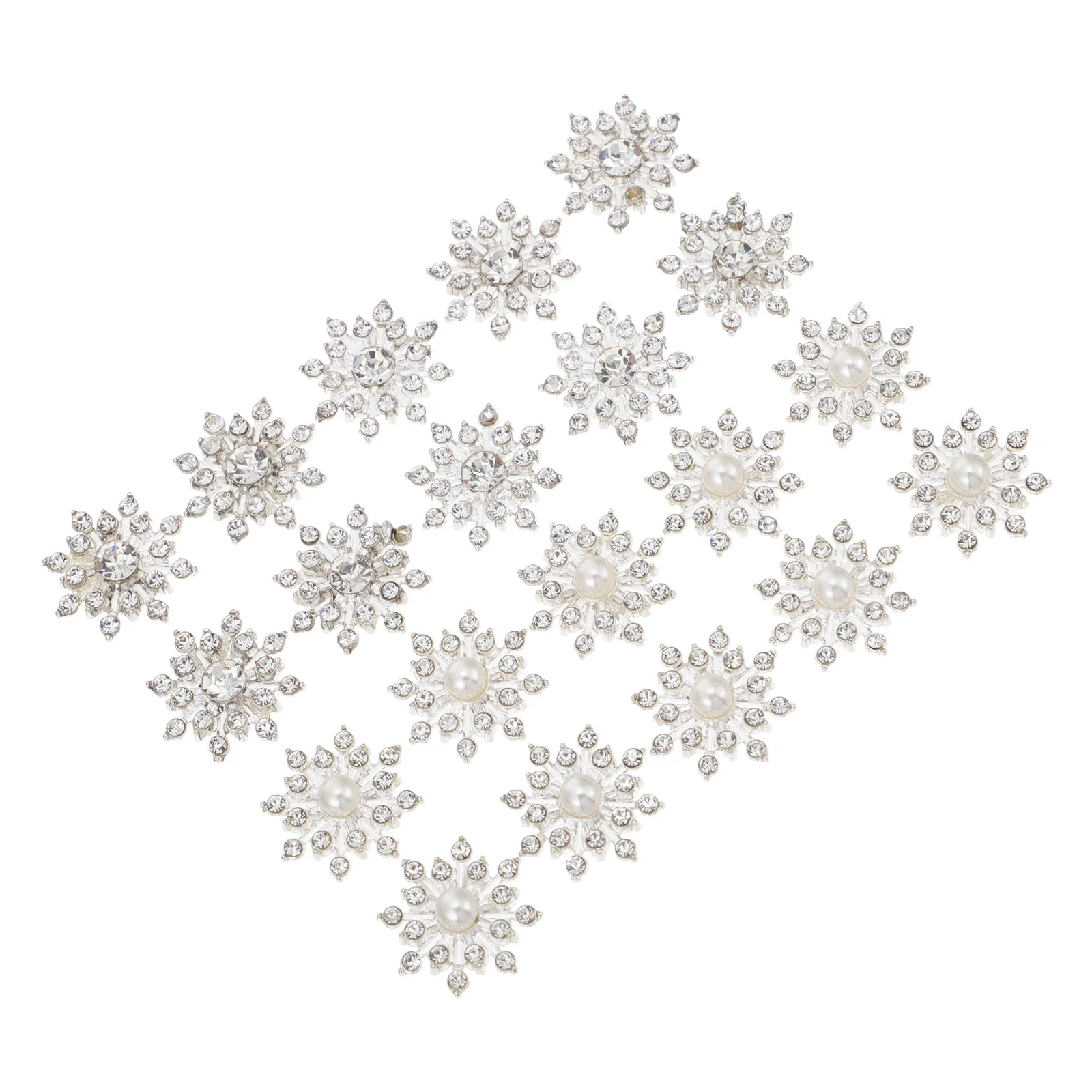 20 Pcs Jewelry Accessories Snowflake Embellishments Alloy DIY Craft Decorations Supplies Silver Bride