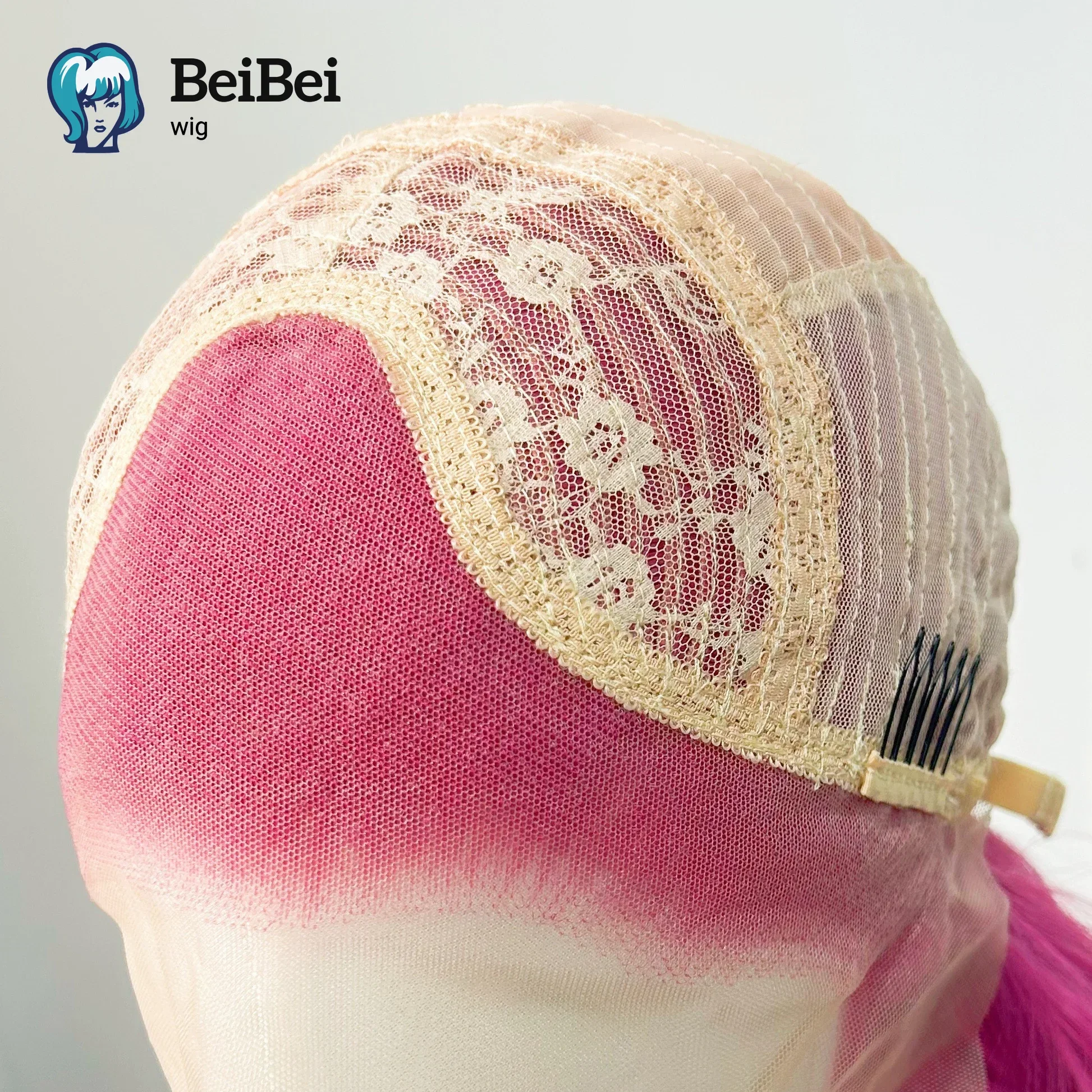 Sakura Pink Wigs for Wome 150% Density 26Inch Long Straight 13*4 Synthetic Lace Wigs Lolita  for Cosplay Lolita Peluca Sintética