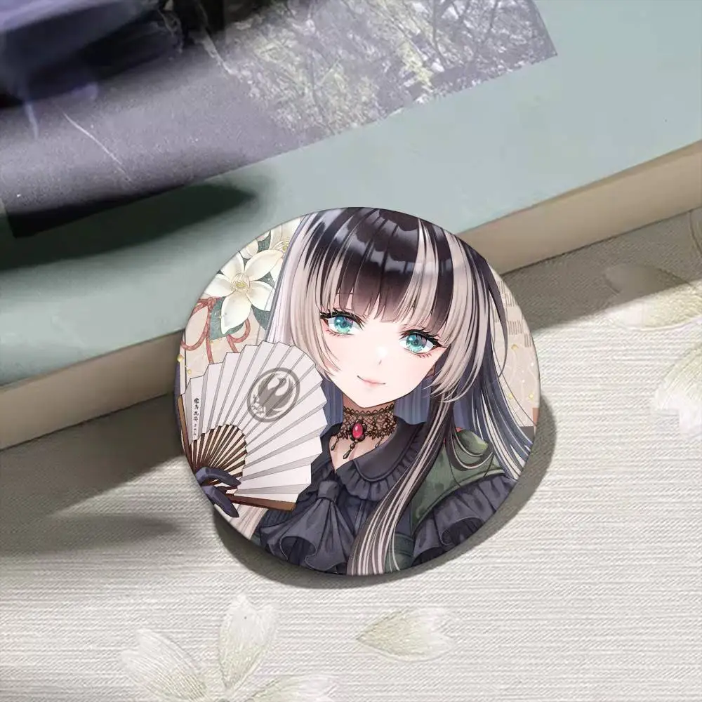 Vtuber J Kufuutei Raden أنيمي شارات أنيمي شارة ليزر مستديرة الكرتون بروش الملابس ظهره اكسسوارات التلبيب