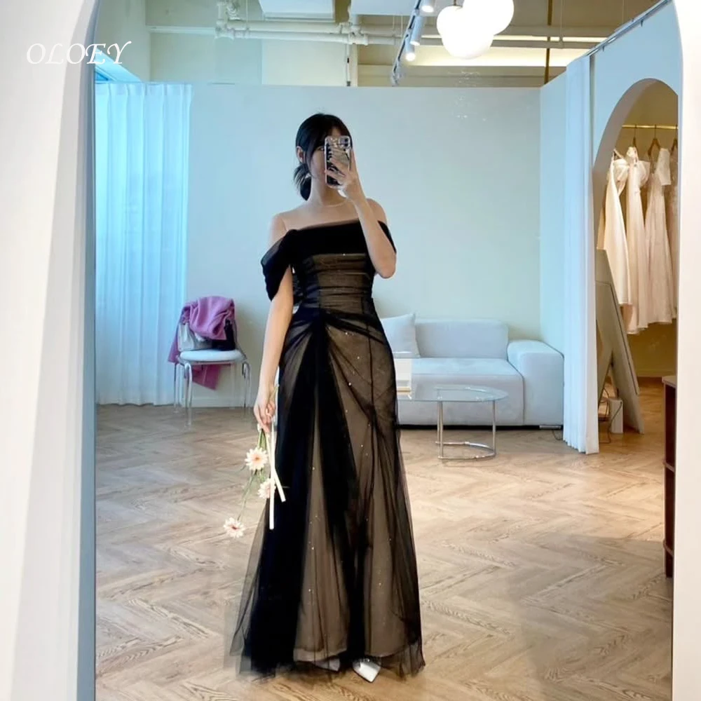 

OLOEY Customized Mermaid Evening Party Dresses Tulle Korea Green Ruched Wedding Women Gowns Event Prom Gowns Customized
