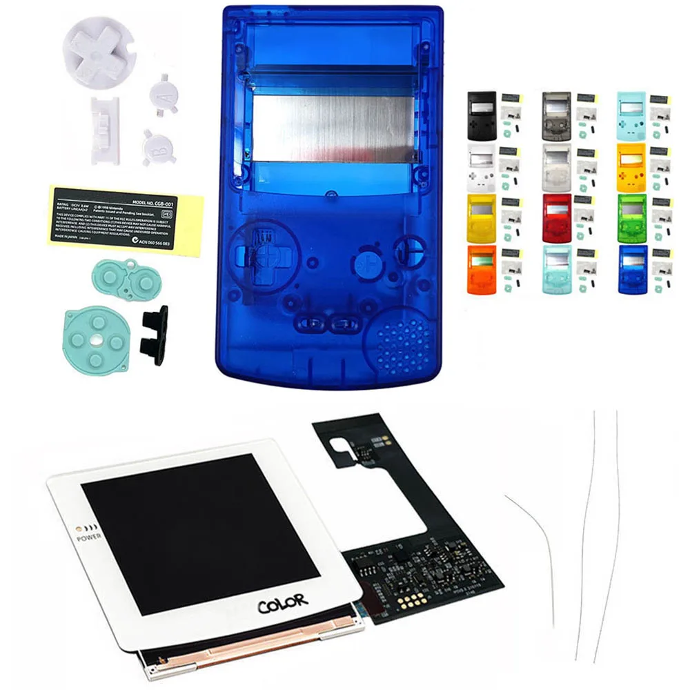 

White Pre-Laminated Dot-to-Dot 2021 IPS V3 LCD Screen With Custom IPS Shell Sets For GameBoy GBC With Multiple Display Styles