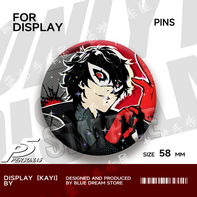 Action Fantasy Spielzeugfiguren COS Anime Spielzeug Sakamoto Ryuji Takamaki An Morgana Sakura Futaba Cartoon Weißblech Abzeichen Kindergeschenke