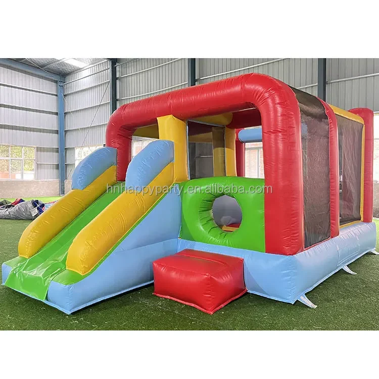 

Commercial PVC Small Blow up Inflatable Obstacle Course Bounce House With Slide for Kids