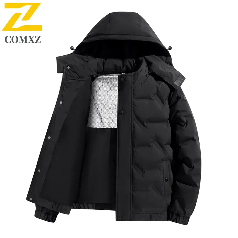 COMXZ Mens Winter Jacket Stand Collar Business Office Work Warm Business Trip Padded Jacket Commute High Quality Padding Coat