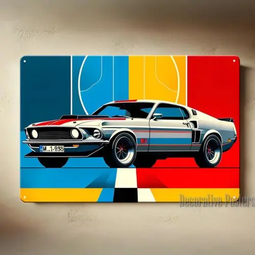 Mach 1 Auto-Metallposter – Blechschild, Größe: 20 x 30 cm