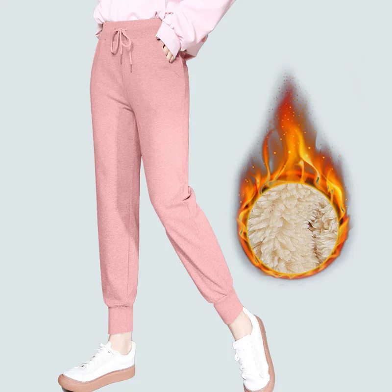 

Harem Pants Female, Stretch Warm Fleece Drawstring Jogger Trousers for Students, Casual Sportswear, Plus Size, 5XL 6XL