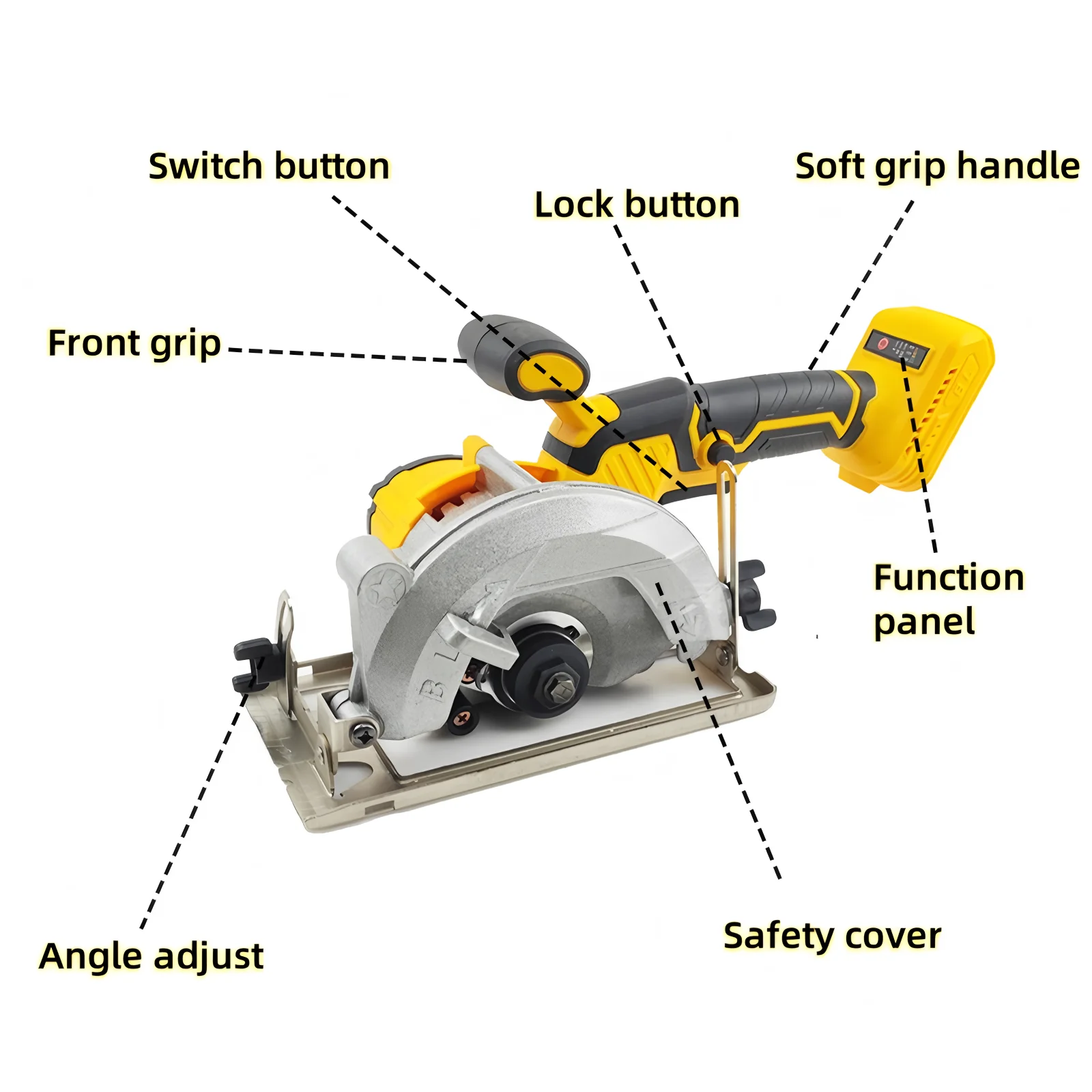 5“ Brushless Electric Circular Saw External Rotor Cordless High Power Cutting Woodworking Power Tools Fit Dewalt 20V Battery