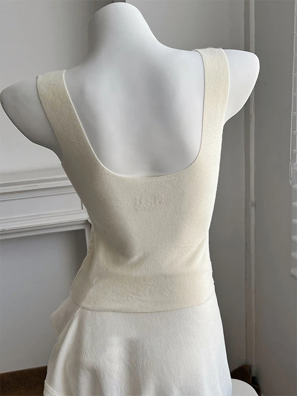 Caldo gilet con suola in pizzo foderato in Fce Intimo da donna con imbottitura sul petto Base integrata con una tazza irt Abbigliamento interno Sle francese S...