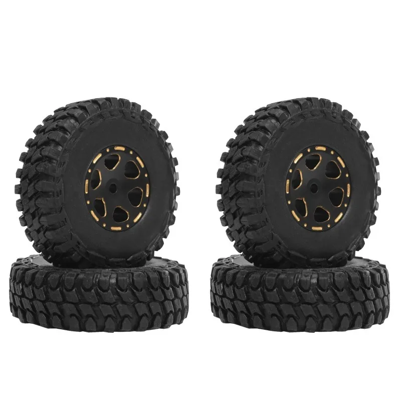 

FOR Black Coating Brass 1.0" Beadlock Wheel Tires Set for 1/24 1/18 RC Crawler Car Axial SCX24 AX24 TRX4M FCX24