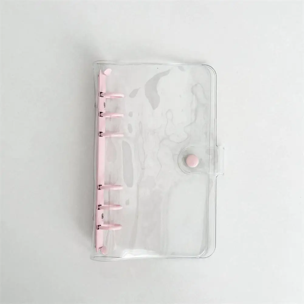 Carpeta de Pvc con purpurina para estudiantes y viajeros, estuche impermeable A6, cuaderno suave con cubierta de oro rosa, suministros escolares de oficina, A6