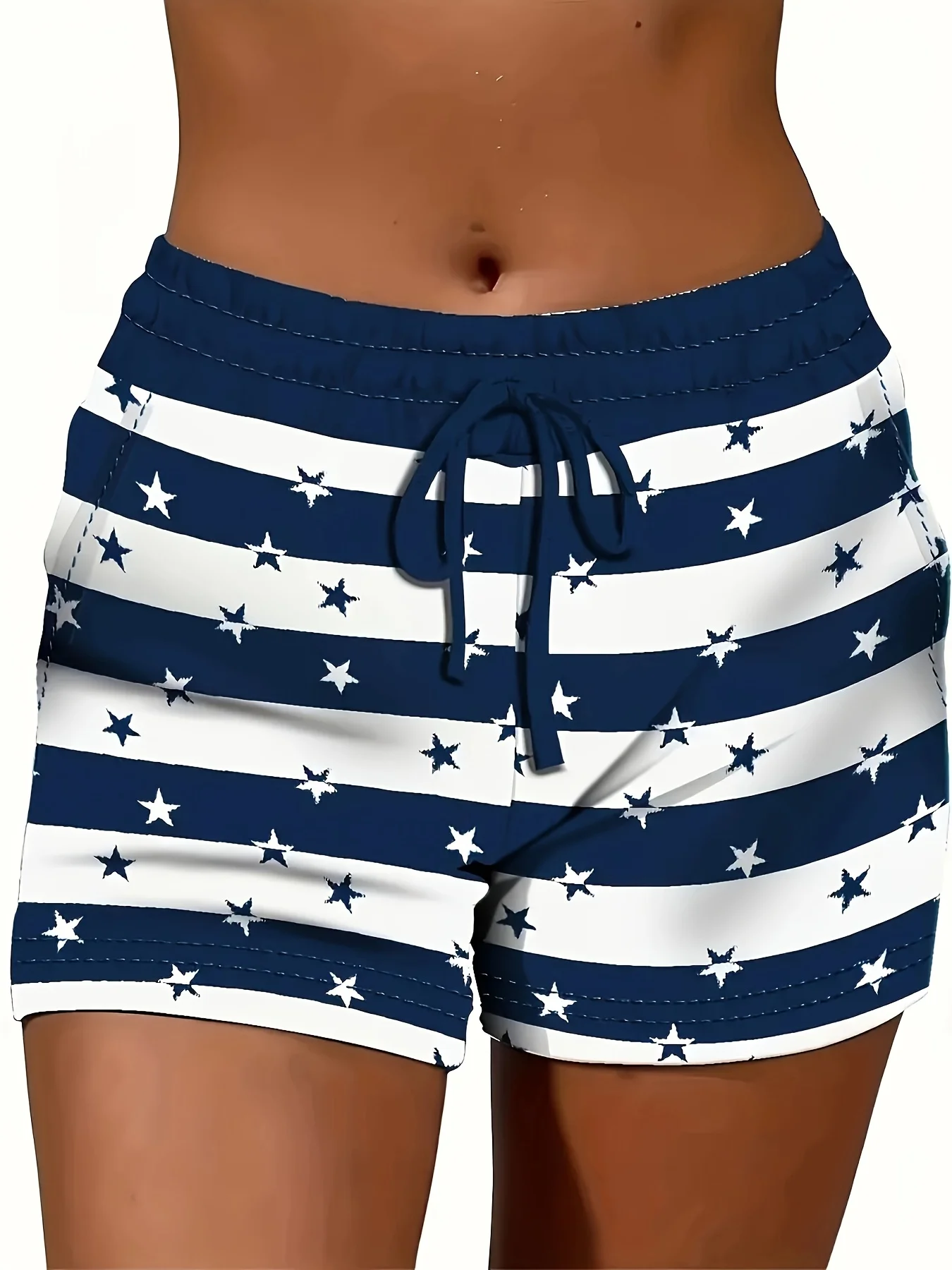 Summer women's short pants with five-point star print lightweight and breathable casual and fashionable street style shorts