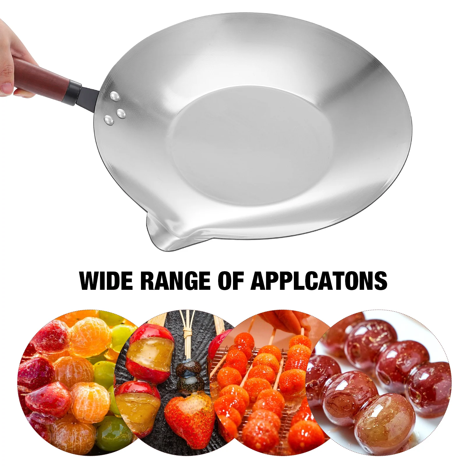 

35cm Stainless Steel Sugar Melting Pot Spout Duckbill Design Non Stick Heat Resistant Baking Tool for Candy Chocolate