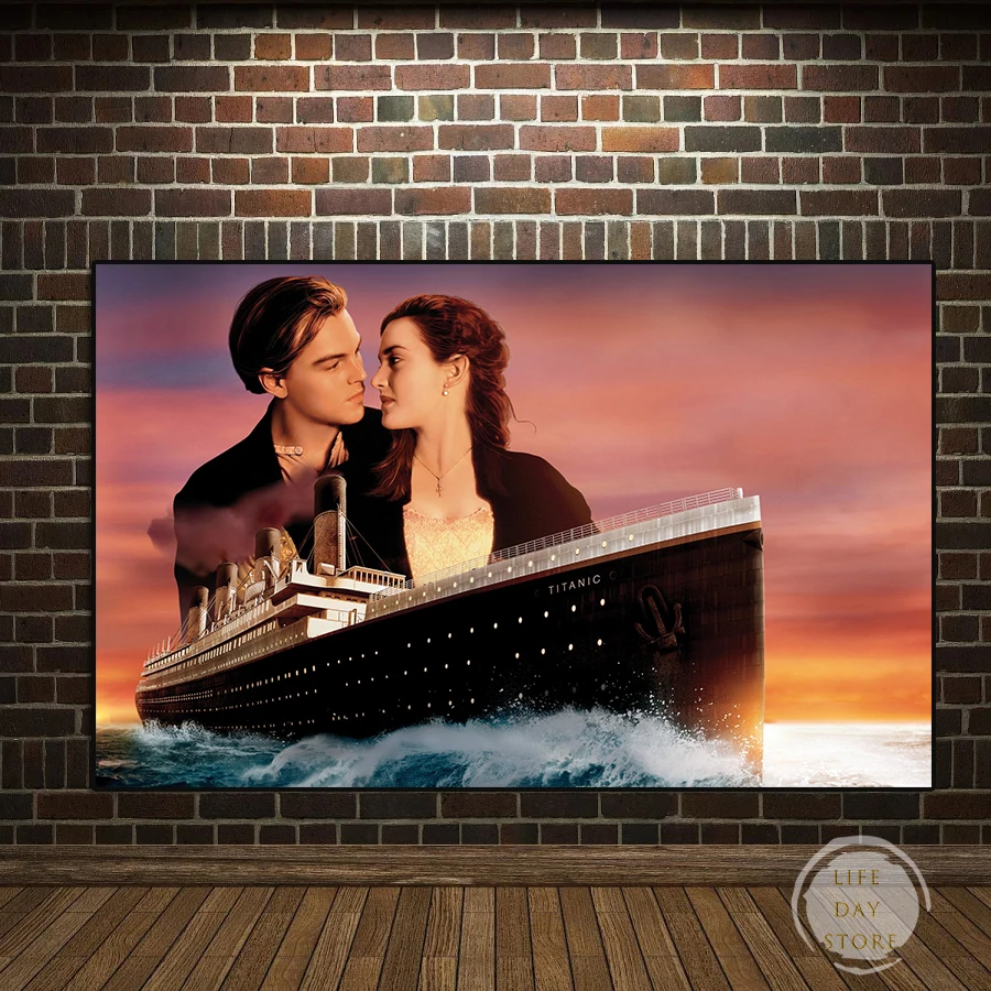 Classic Movie Titanic Canvas Painting Boat Sailing Ship Seascape Poster and Print Wall Art Picture for Living Room Home Decor