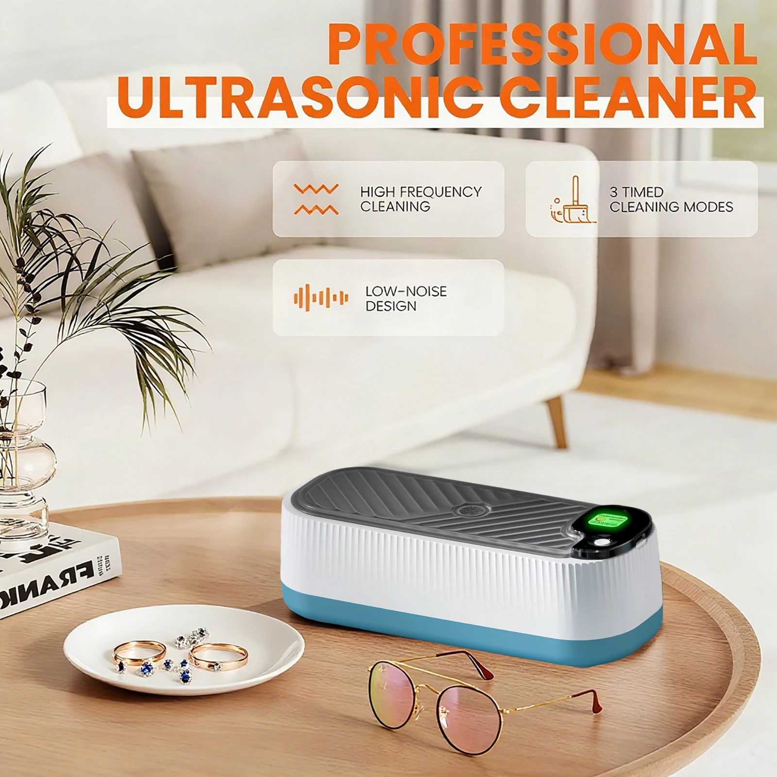 Jewelry Cleaner, Vibrating Cleaner Machine for Jewelry, Eyeglasses, Rings, Watch Band, Invisalign 250ml Tank Gift Idea