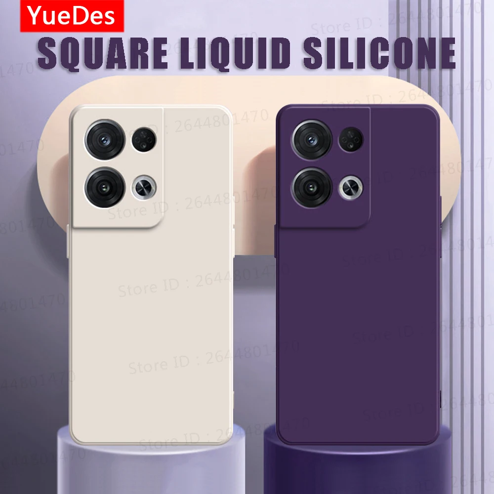 Square Liquid Silicone Cases for OPPO Reno 7 8 Pro Plus Lite SE 7Z 8Z 8T 5G 360 Protective Phone Cover Reno7 Reno8 8Pro Housing