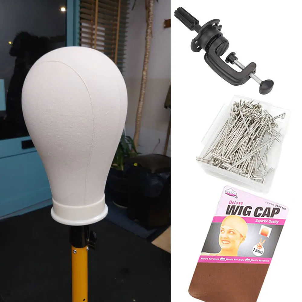 

Canvas Wig Head Wig Stand 21-24inch Mannequin Head for Hairstyling Displaying Making Wig Stand With Head Wig Supports Holder/*-/