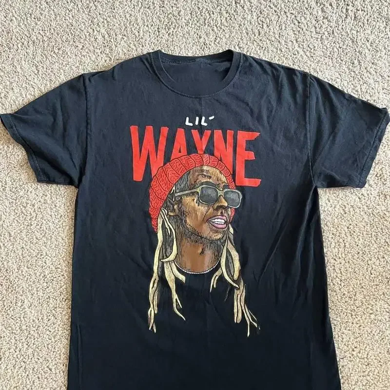 HOT Lil Wayne Black Cotton All Size S 5XL For Fans T Shirt ES34