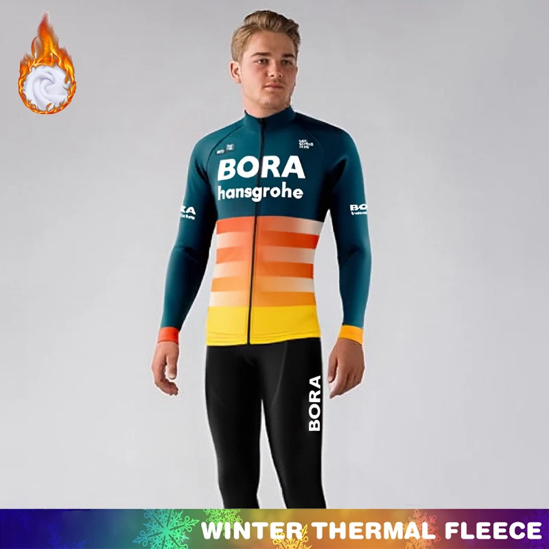 

Зимняя термофлисовая одежда для велоспорта, мужская одежда для велоспорта UCI BORA, Джерси Mtb, мужской велосипед, дорожный велосипед, термоэкипировка, комплект нагрудника