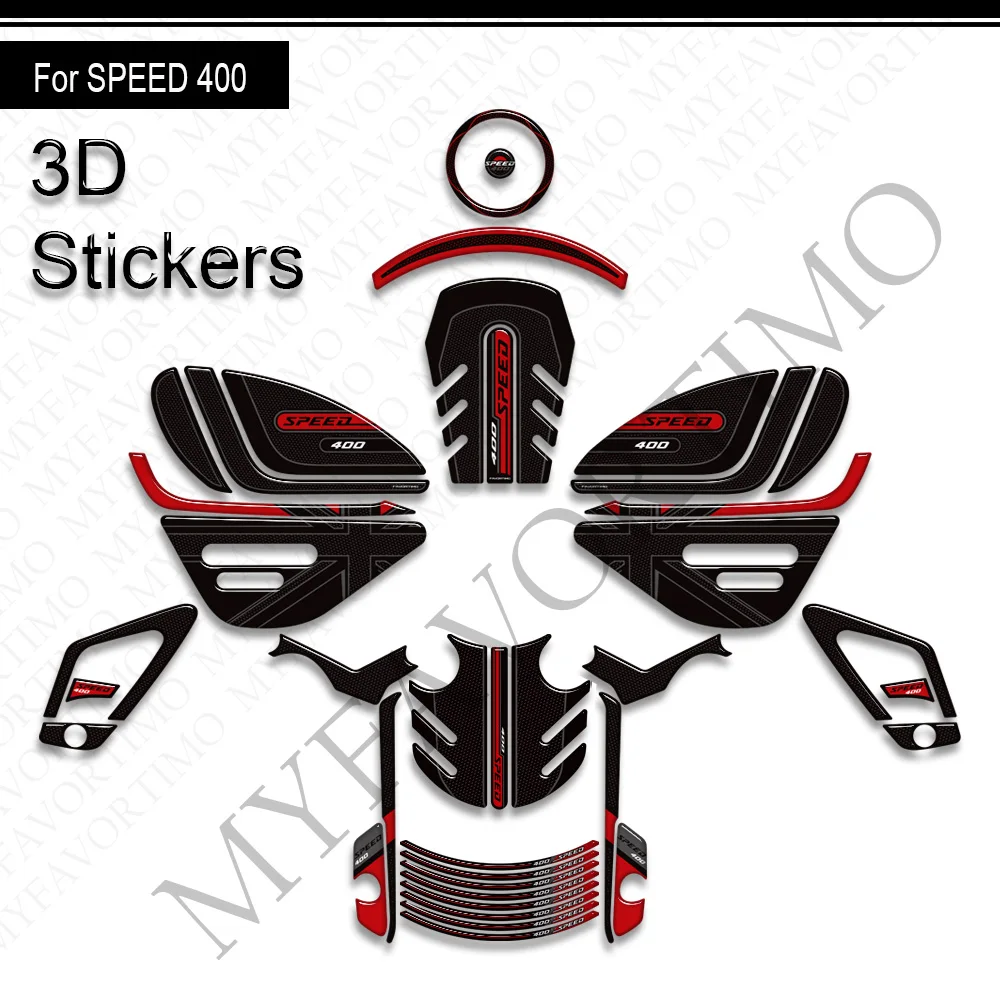 

2024 2025 For Triumph speed 400 Protector Tank Pad Side Grips Gas Fuel Oil Kit Knee Fairing Fender Wheels Stickers Decals