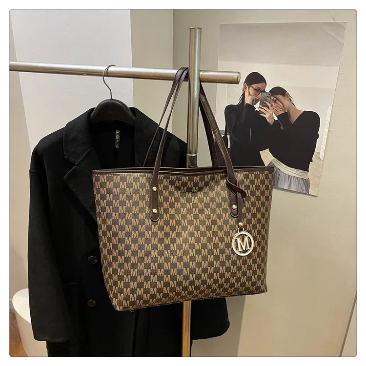 Große Kapazität Pendler-Tragetaschen Modische bedruckte Pu-Leder-Handtasche für Frauen College-Studenten Klasse Handtaschen Schultertasche – Detail 28
