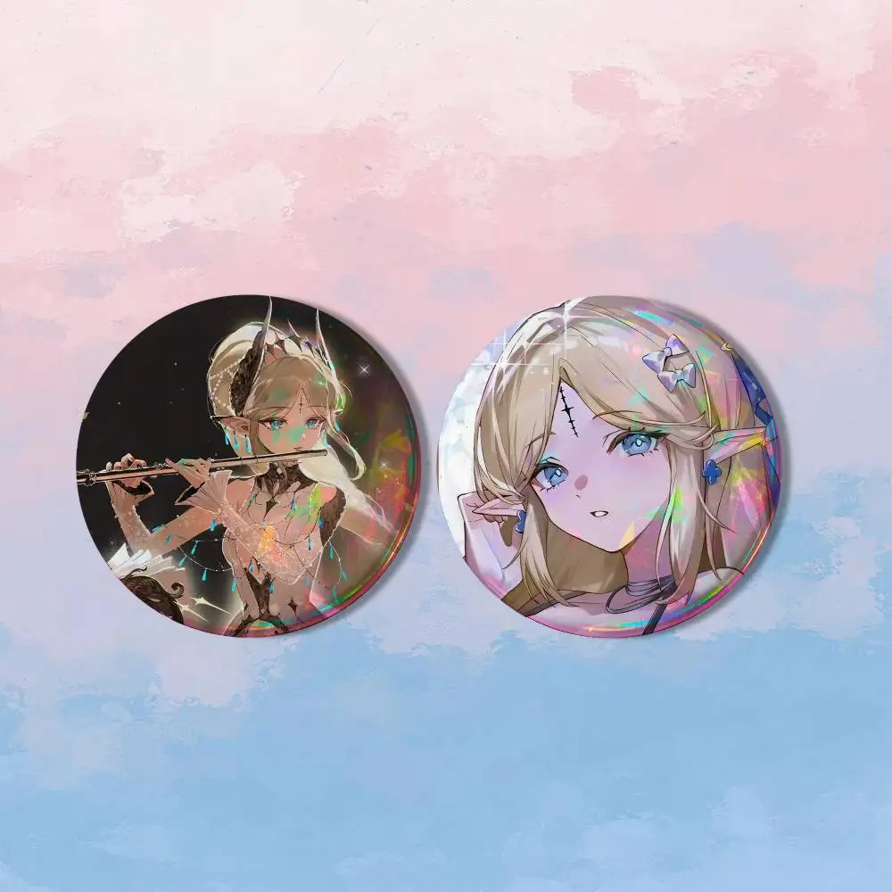 W-Wuwa C-Cartethyia 2 piece set Badges On Backpack Jacket Cartoon Round Brooches Acrylic Button Pins
